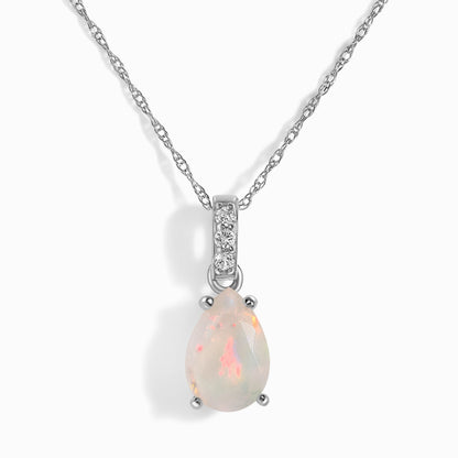Collier Sway en opale et diamants - Pierre de naissance d'octobre