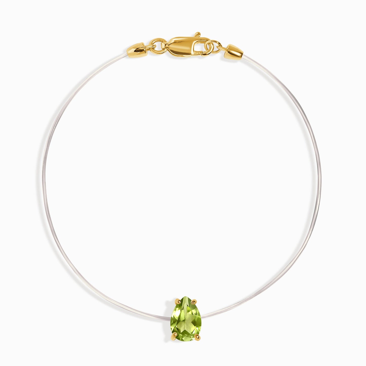 Bracelet péridot flottant - Pierre de naissance d'août