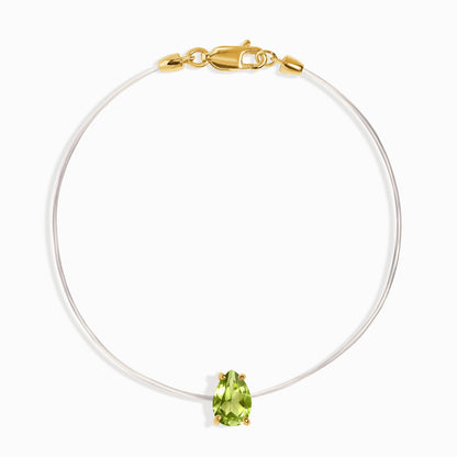 Bracelet péridot flottant - Pierre de naissance d'août