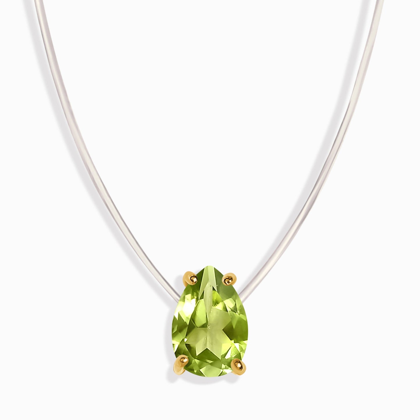 Collier péridot flottant - Pierre de naissance d'août