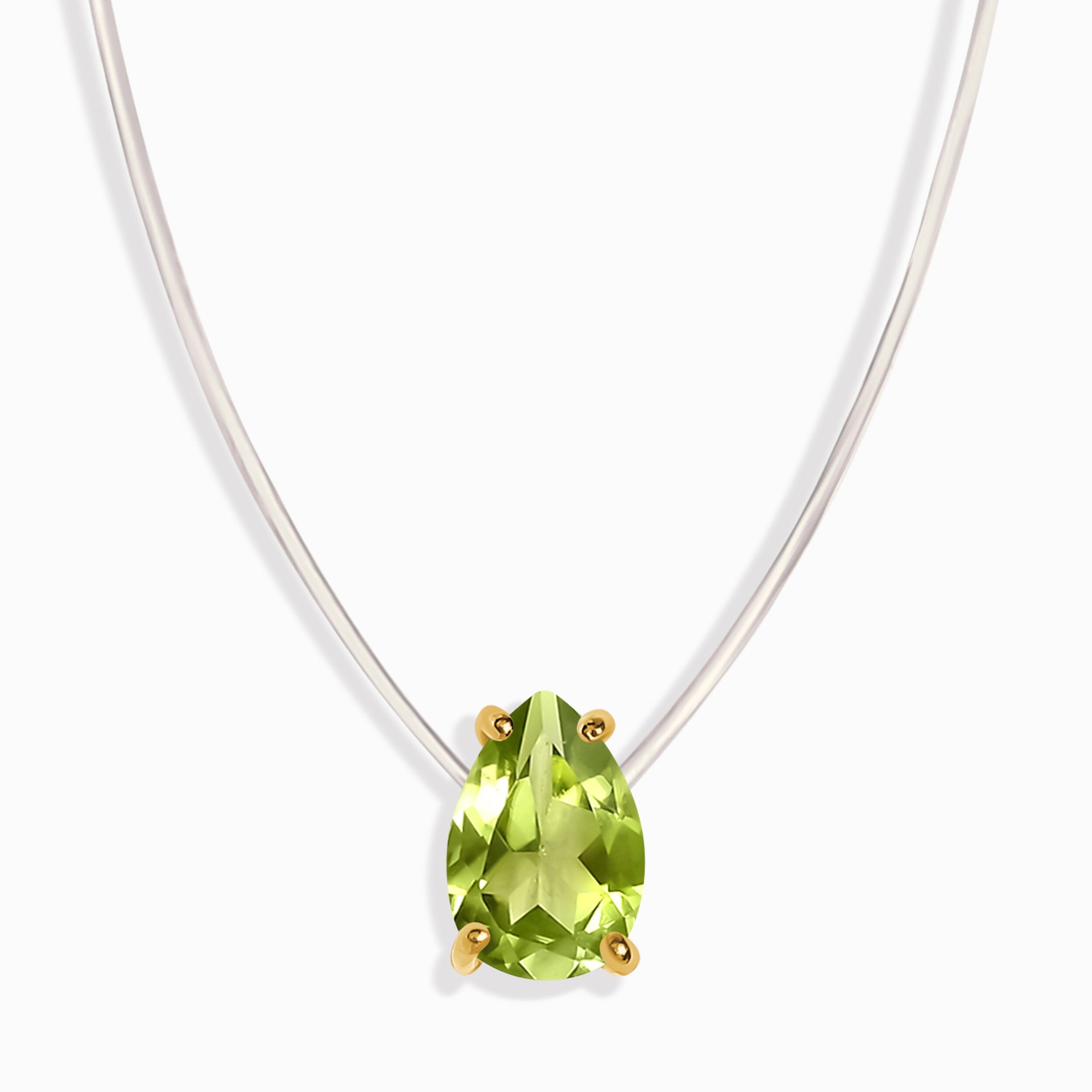 Peridot Necklace Floating Sway - August Birthstone