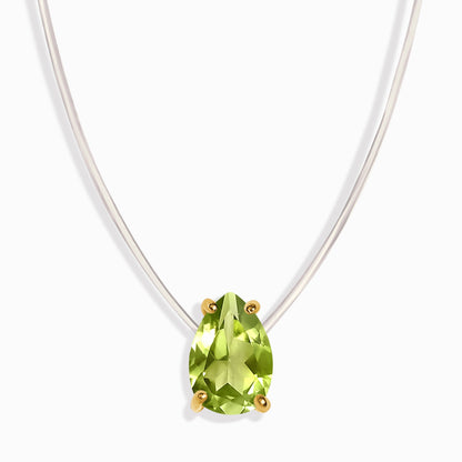 Collier péridot flottant - Pierre de naissance d'août