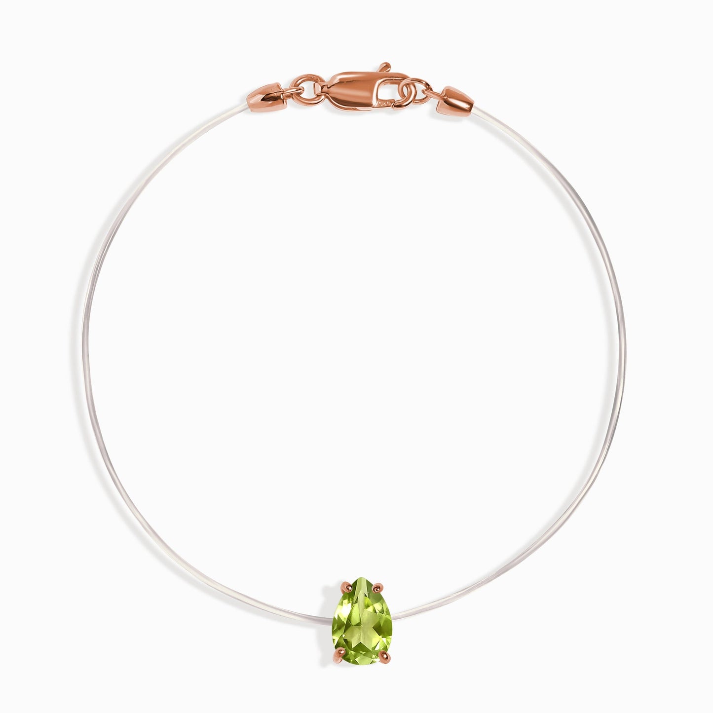 Bracelet péridot flottant - Pierre de naissance d'août