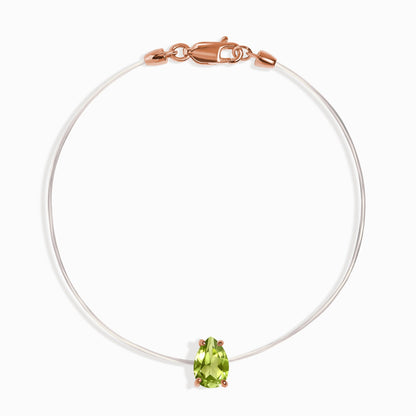 Bracelet péridot flottant - Pierre de naissance d'août