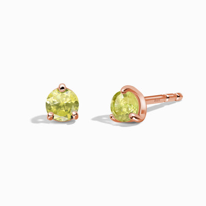 Boucles d'oreilles rondes en péridot - Pierre de naissance d'août