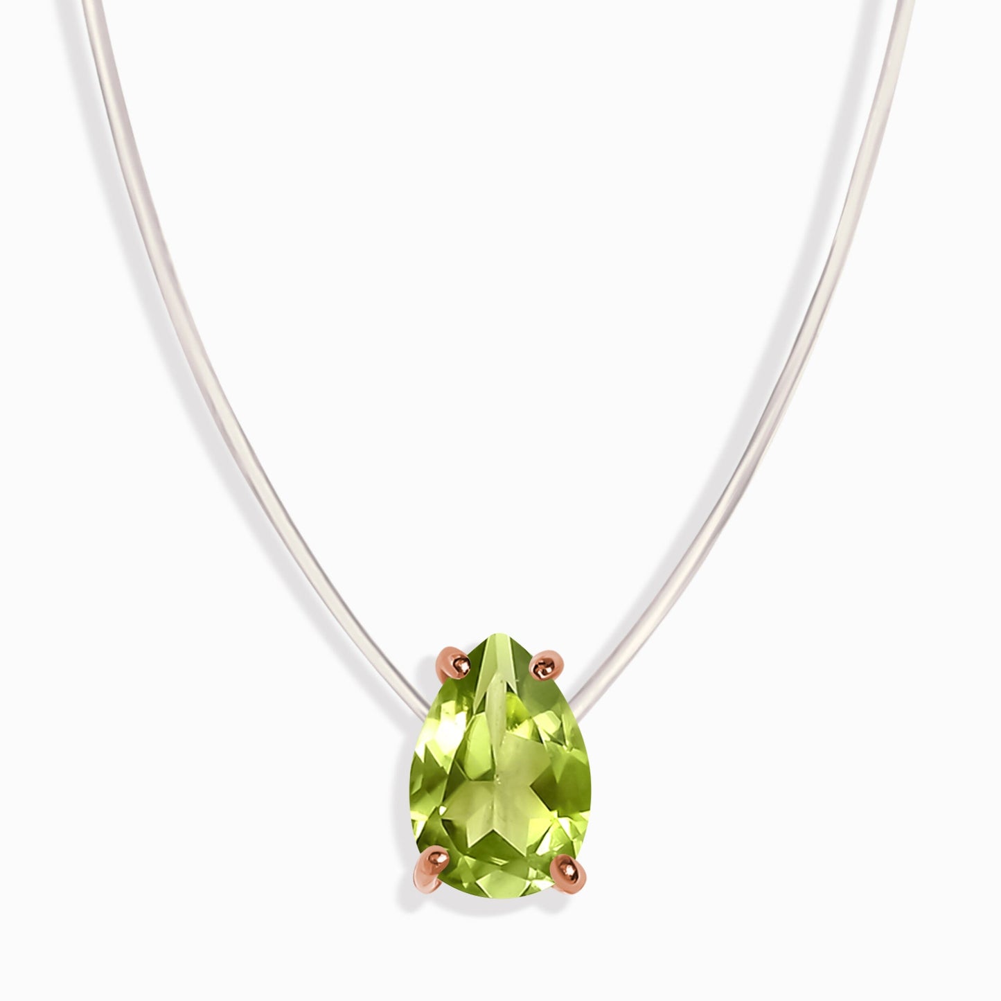 Collier péridot flottant - Pierre de naissance d'août