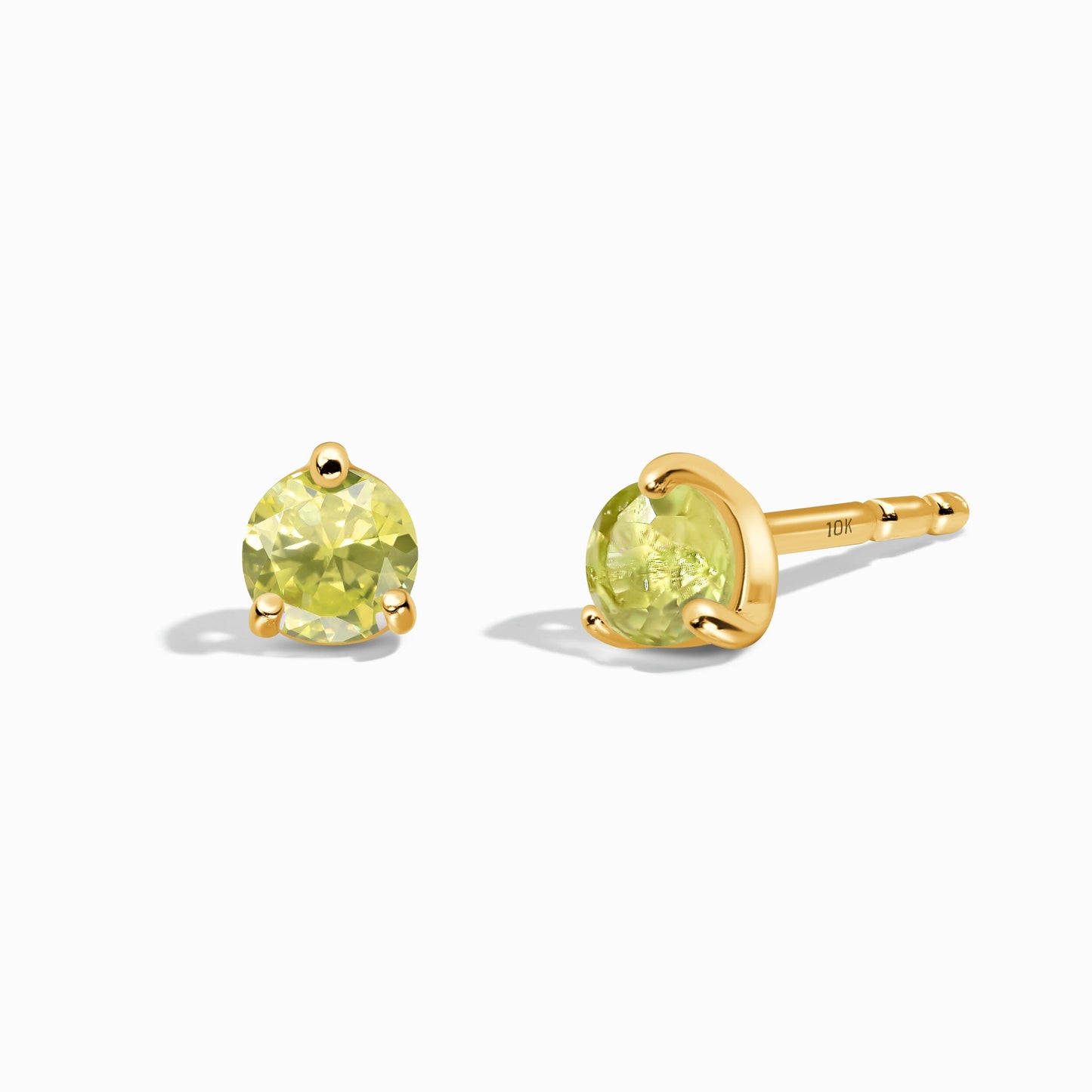 Boucles d'oreilles rondes en péridot - Pierre de naissance d'août