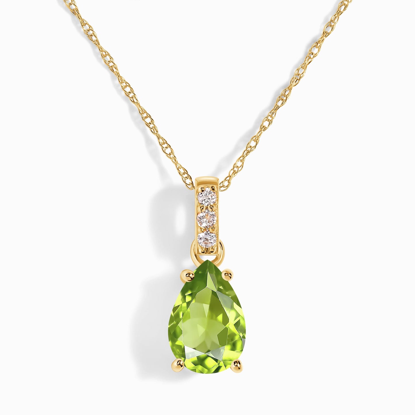 Collier péridot et diamant Sway - Pierre de naissance d'août