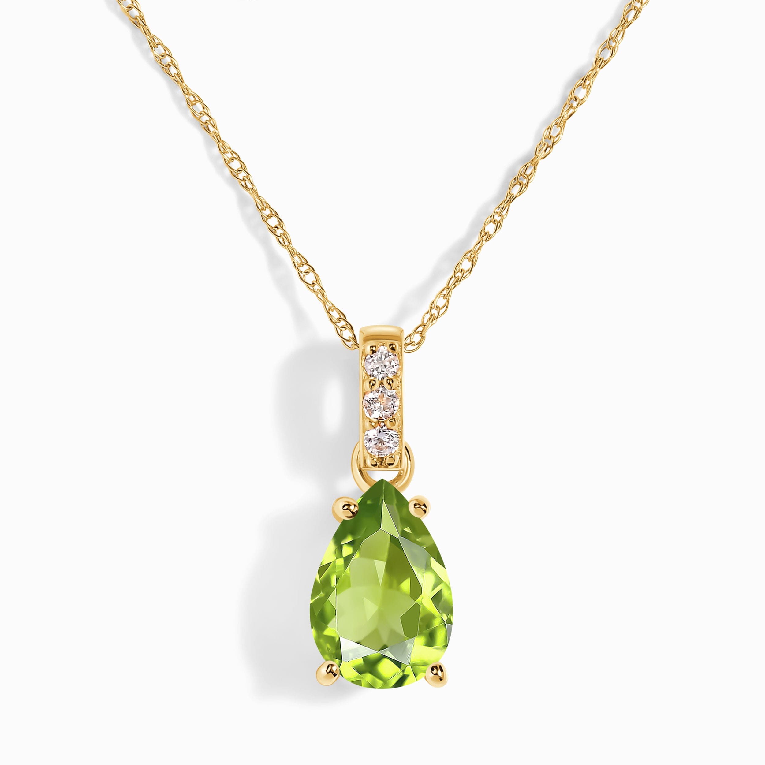 Peridot Diamond Necklace Sway - August Birthstone