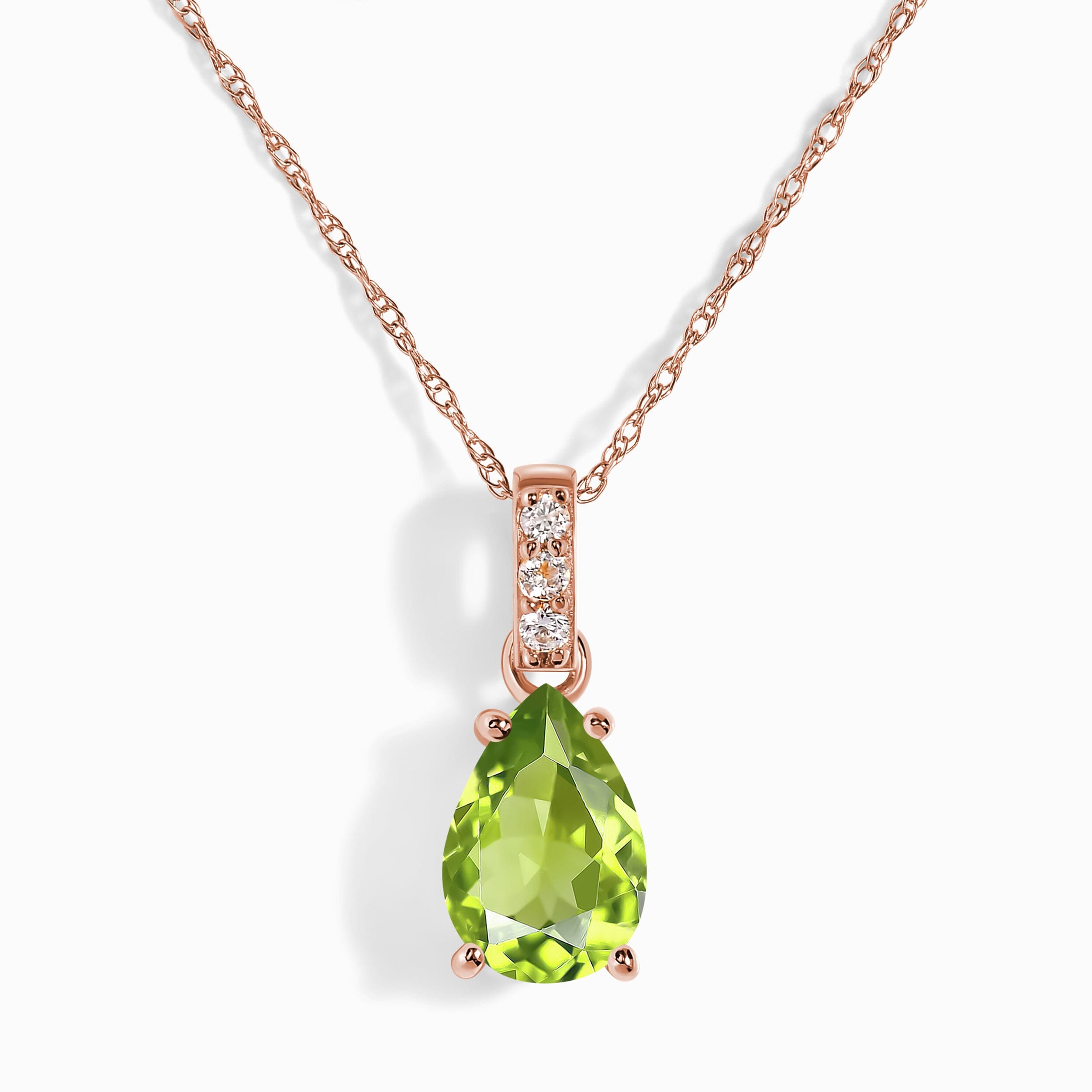 Peridot Diamond Necklace Sway - August Birthstone