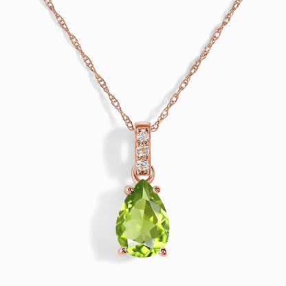 Collier péridot et diamant Sway - Pierre de naissance d'août