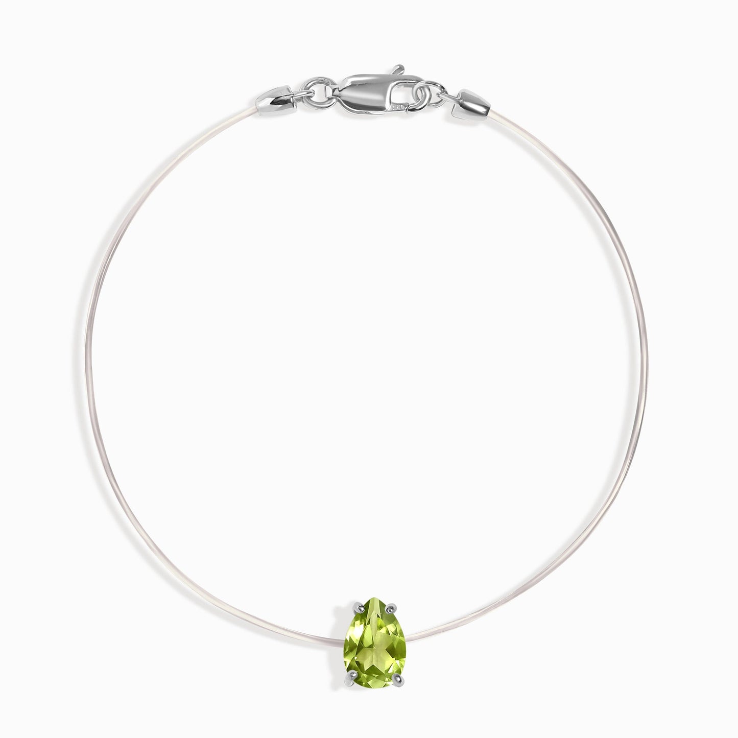 Bracelet péridot flottant - Pierre de naissance d'août