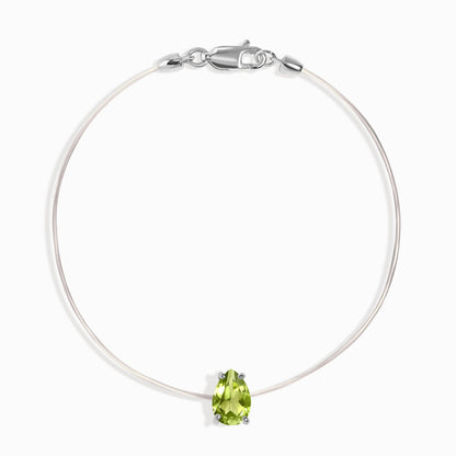 Bracelet péridot flottant - Pierre de naissance d'août