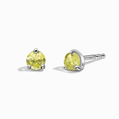 Boucles d'oreilles rondes en péridot - Pierre de naissance d'août