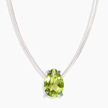 Collier péridot flottant - Pierre de naissance d'août