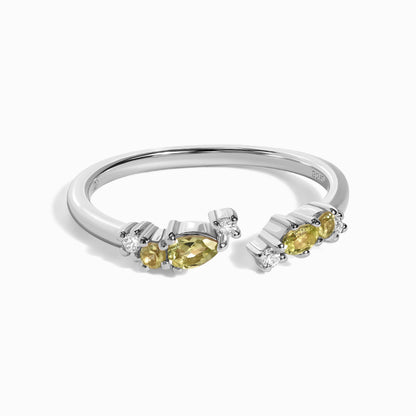 Bague ajustable en péridot Flourish – Pierre de naissance d'août