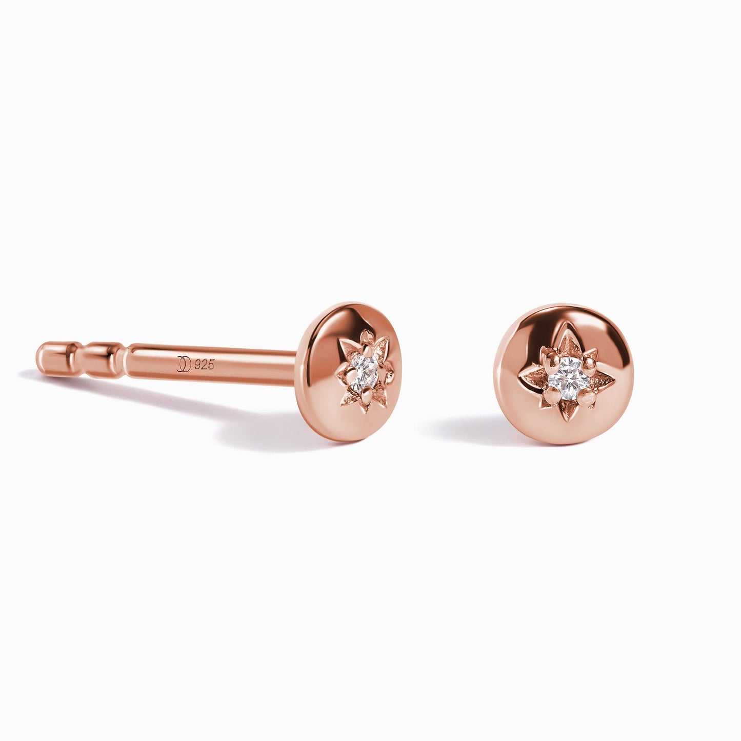 Boucles d'oreilles en zircon blanc - Étoile du Nord