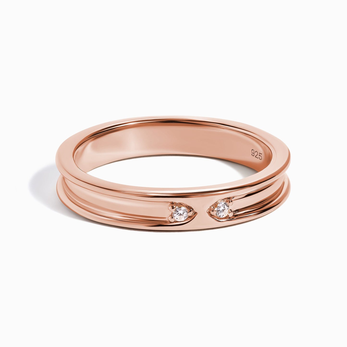 Bague unisexe en zircon blanc - Individualiste