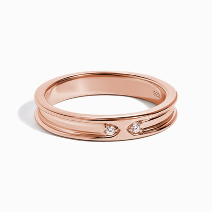 Bague unisexe en zircon blanc - Individualiste