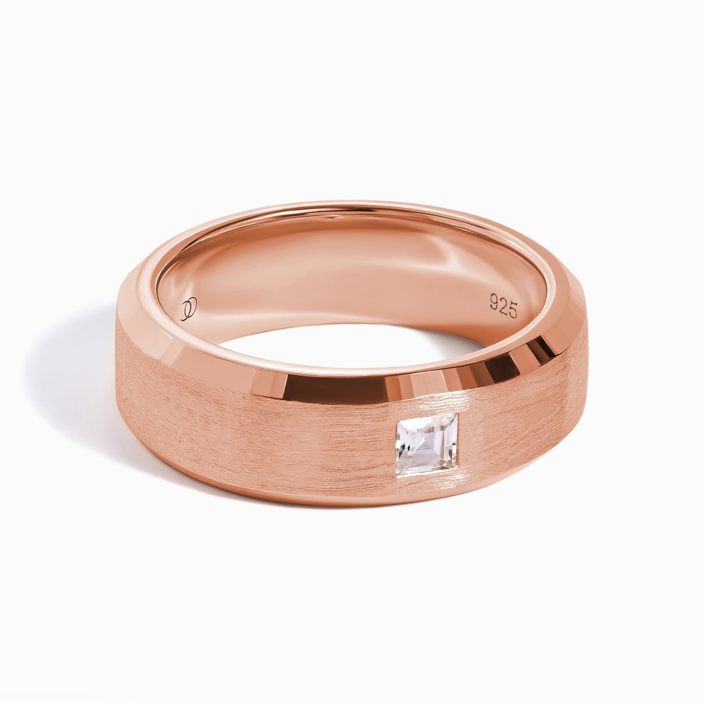 Bague unisexe en zircon blanc - Fabriquée