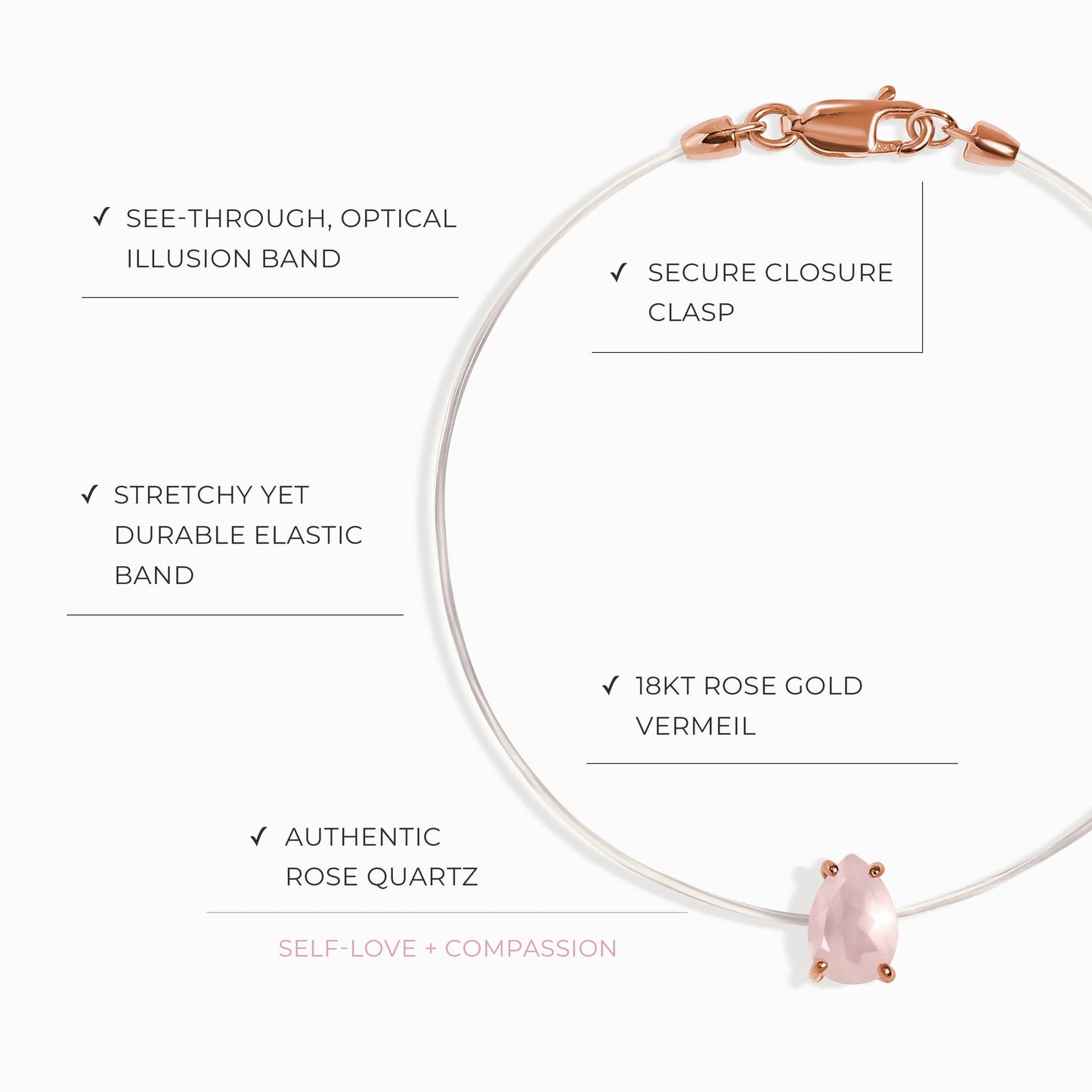 Bracelet en quartz rose - Floating Sway