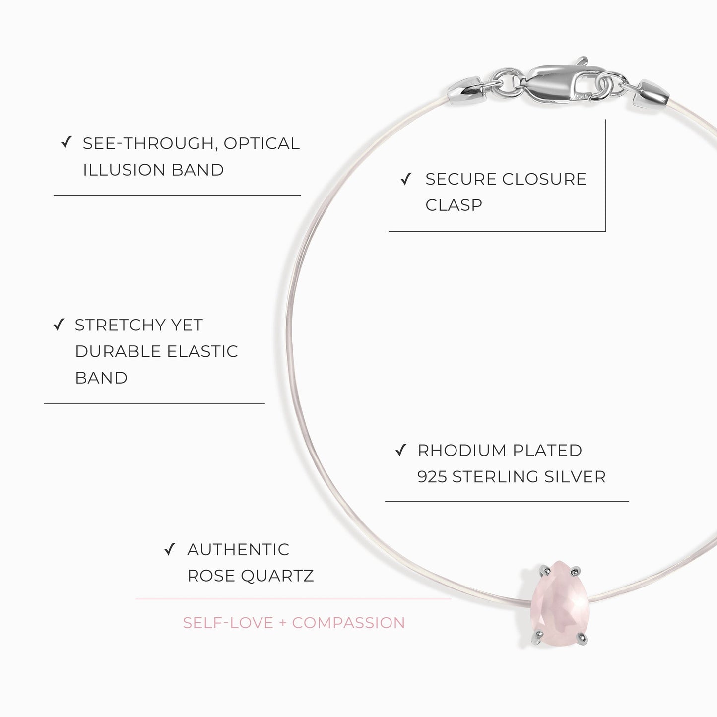 Bracelet en quartz rose - Floating Sway