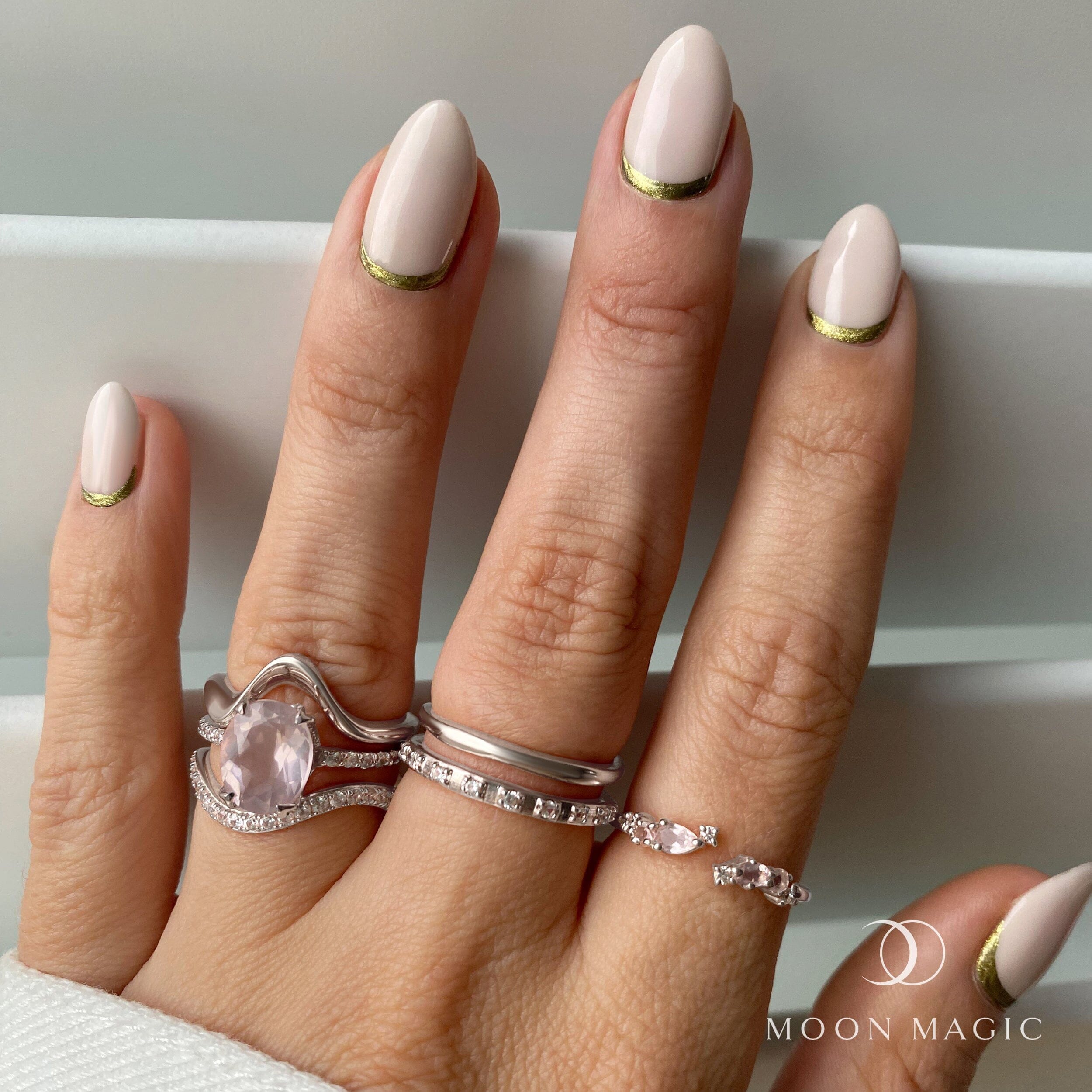 Adjustable Rose Quartz Ring - Flourish