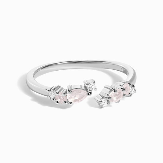 Adjustable Rose Quartz Ring - Flourish