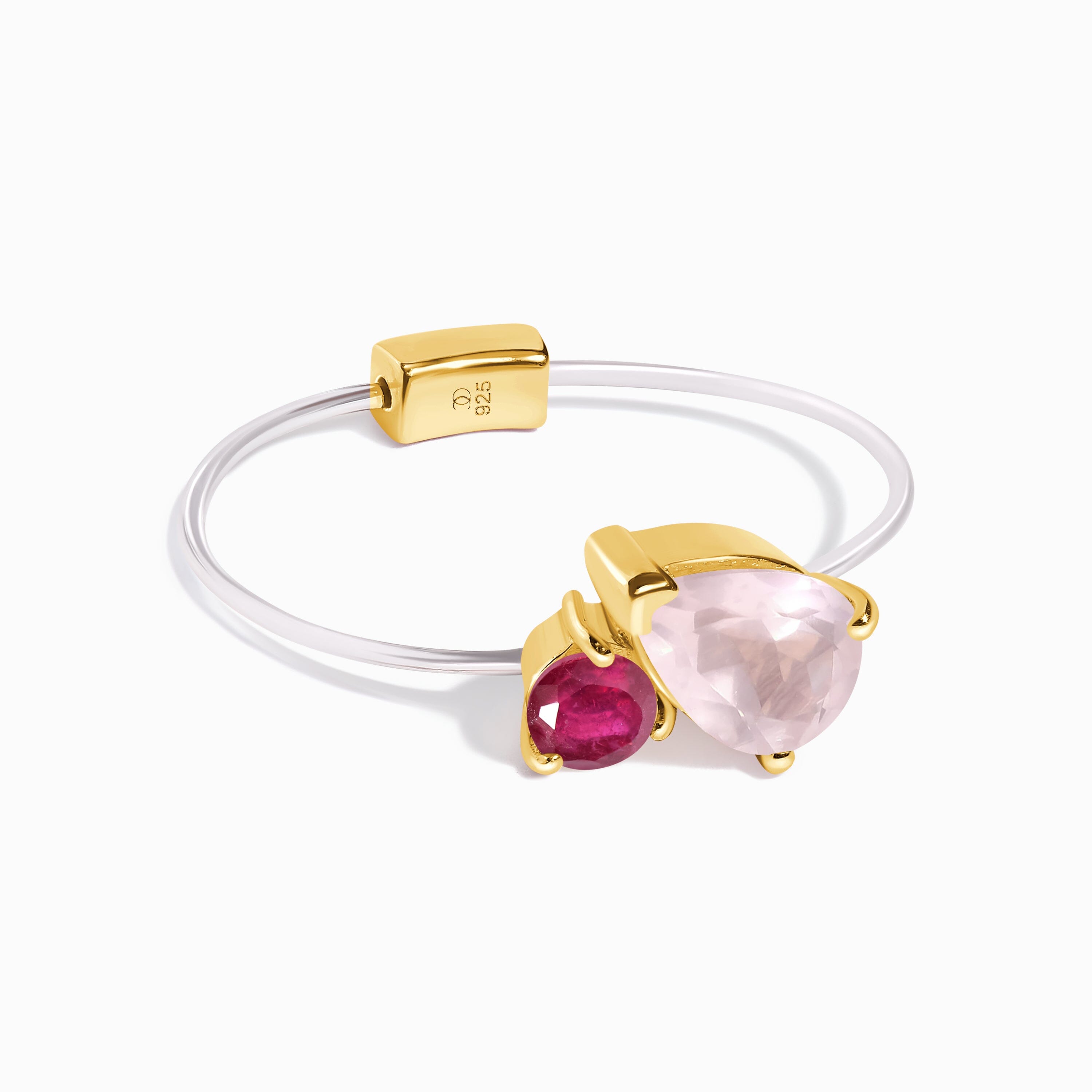 Floating Ring - Toi Et Moi Rose Quartz & Ruby