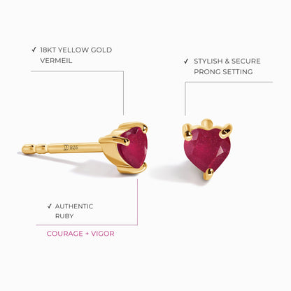 Boucles d'oreilles Rubis - Amour