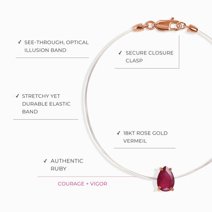 Bracelet Rubis Floating Sway - Pierre de naissance de juillet