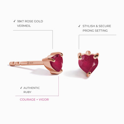 Boucles d'oreilles Rubis - Amour