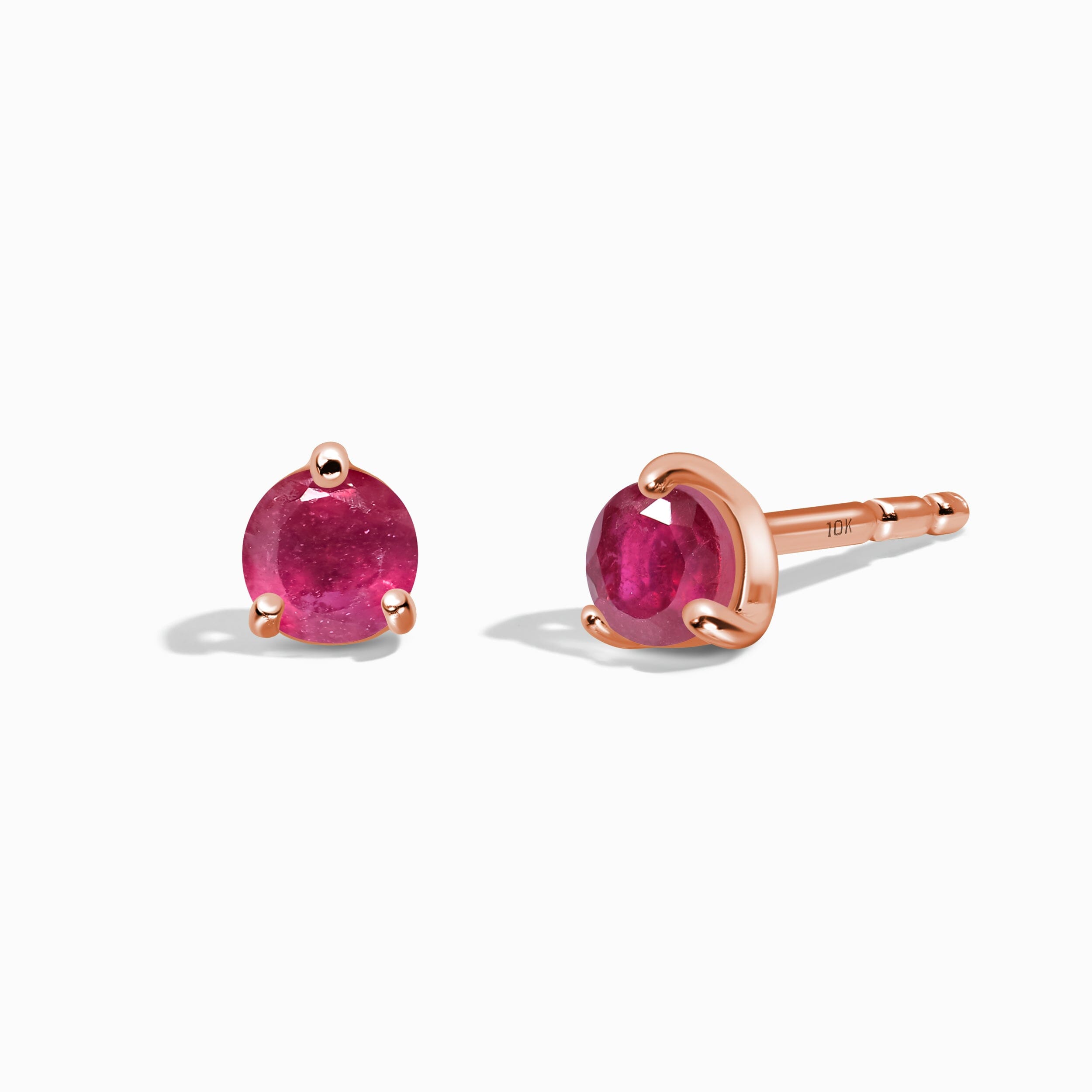 Ruby Round Studs - July Birthstone