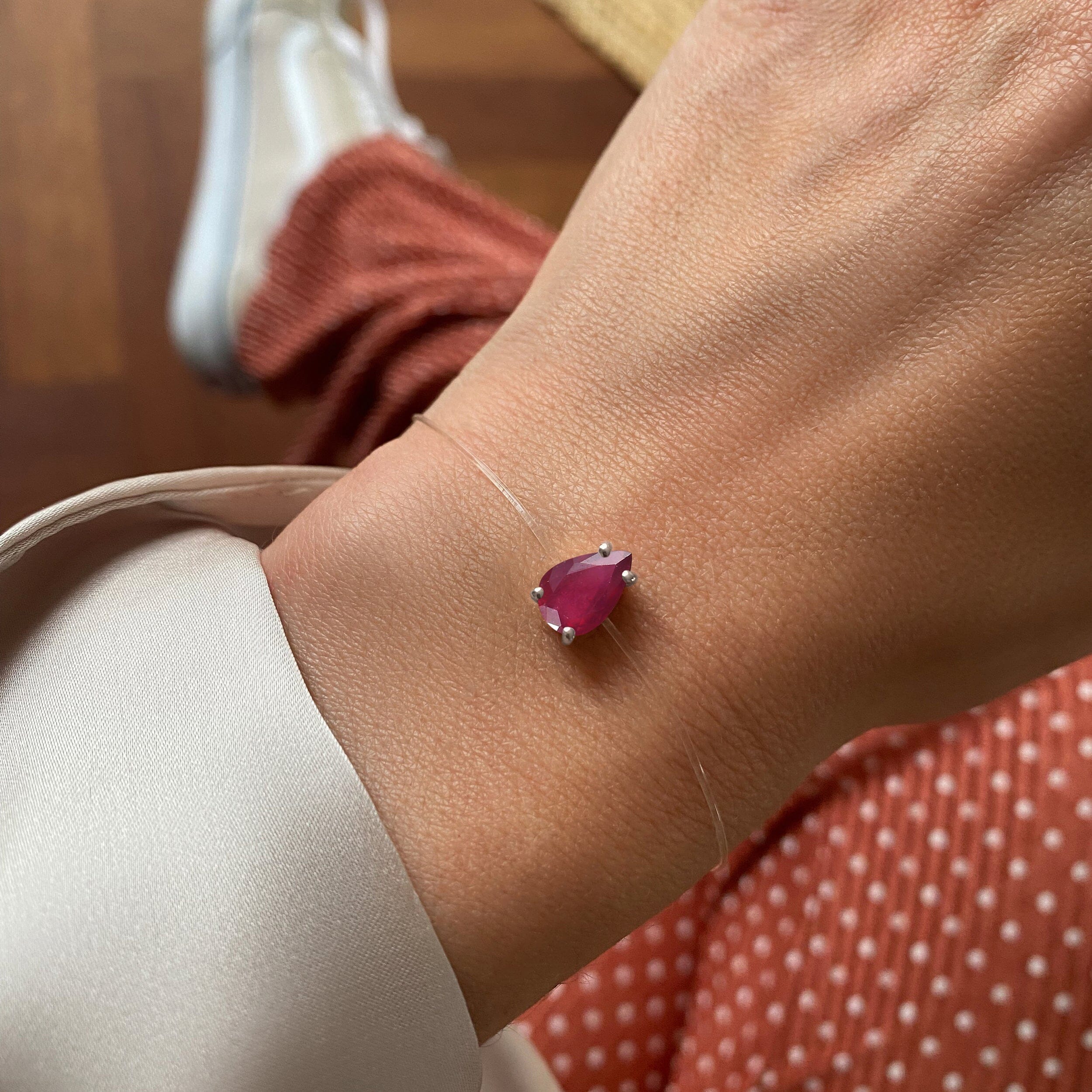 Ruby Bracelet Floating Sway - July Birthstone