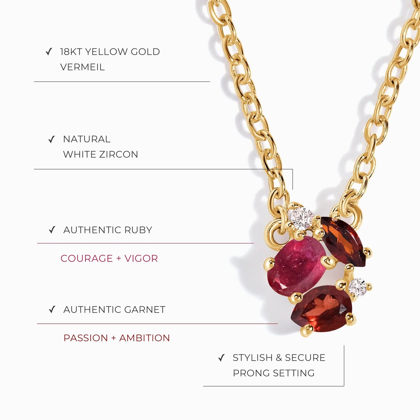 Collier Rubis Grenat - Orion