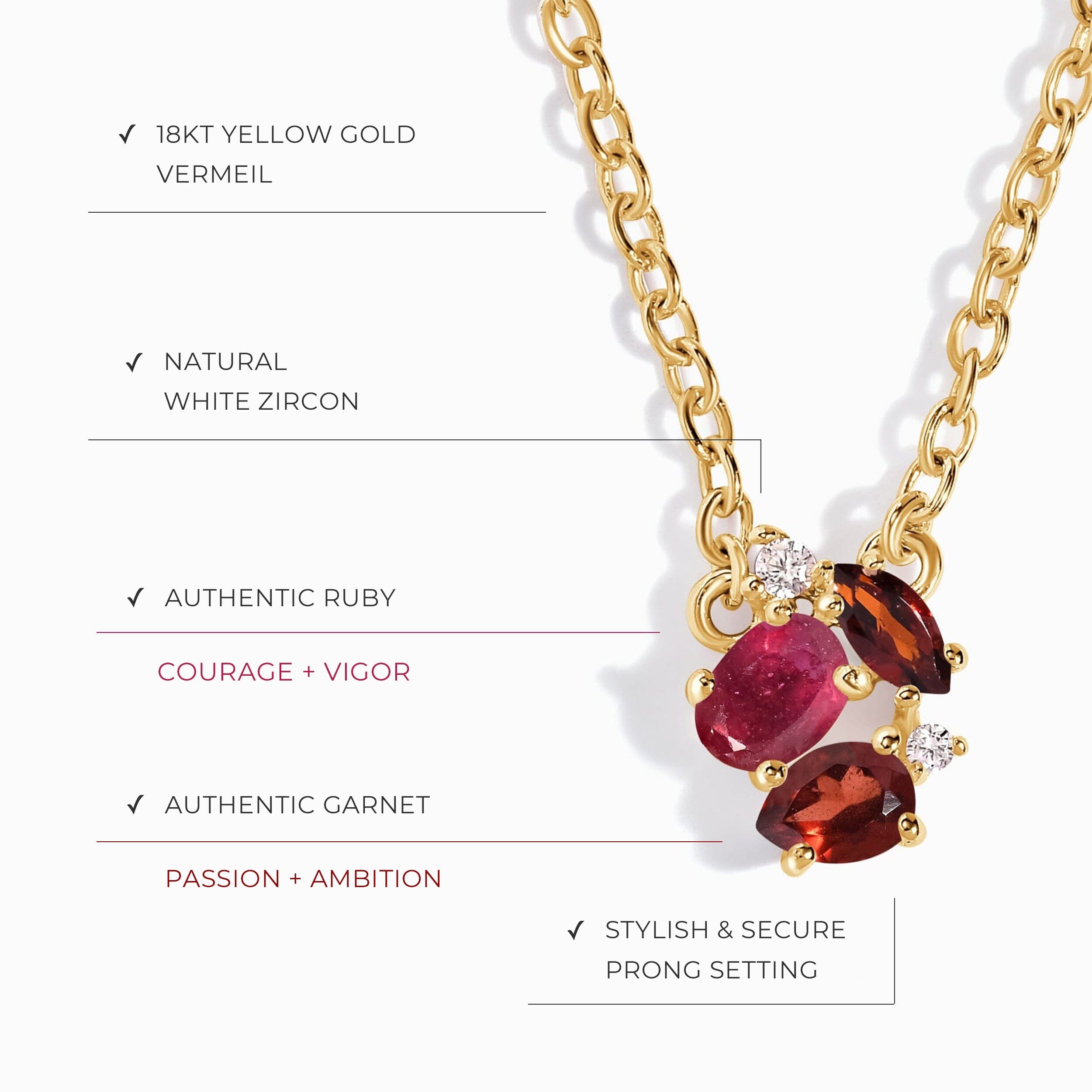 Ruby Garnet Necklace - Orion