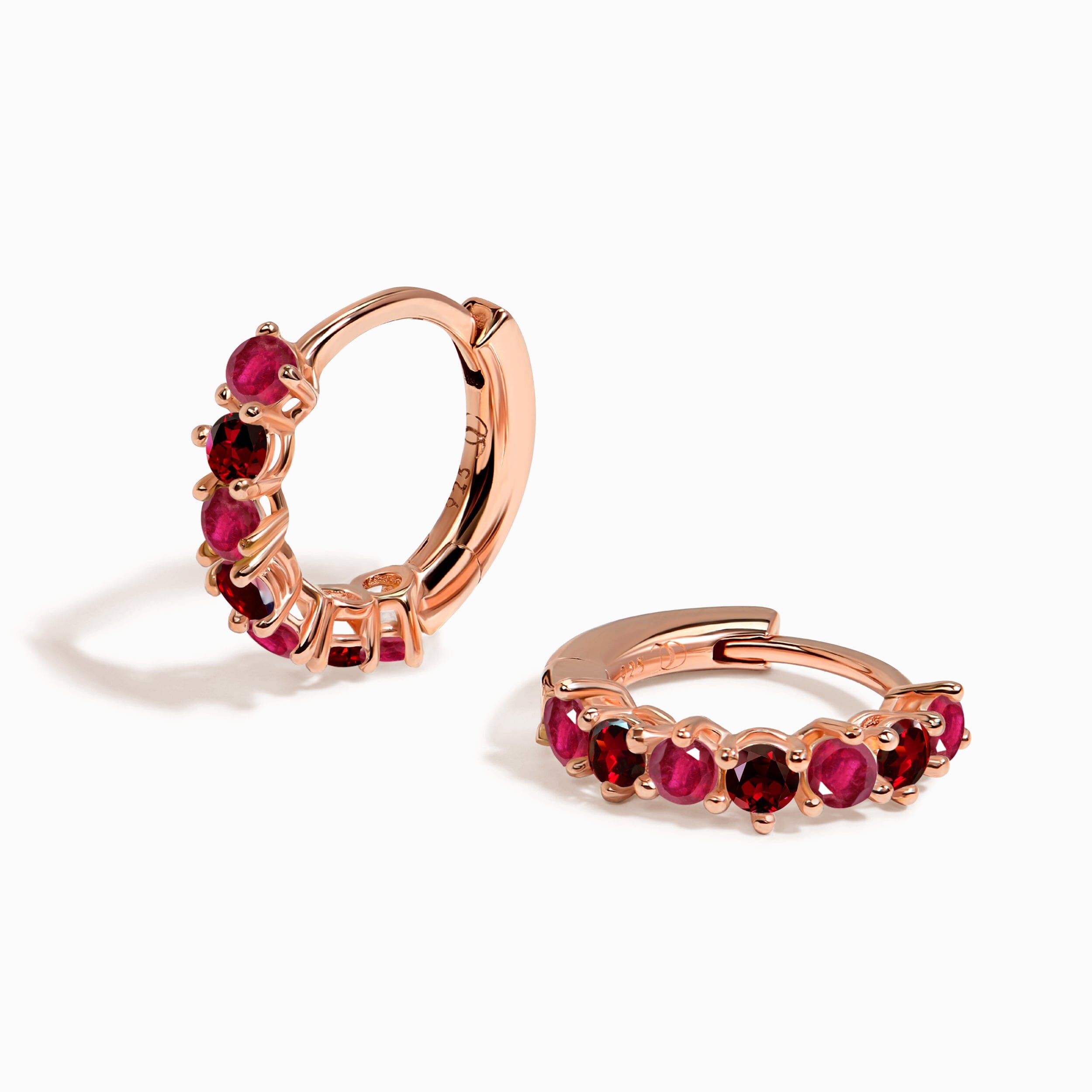 Ruby Garnet Earrings - Bonny Hoops