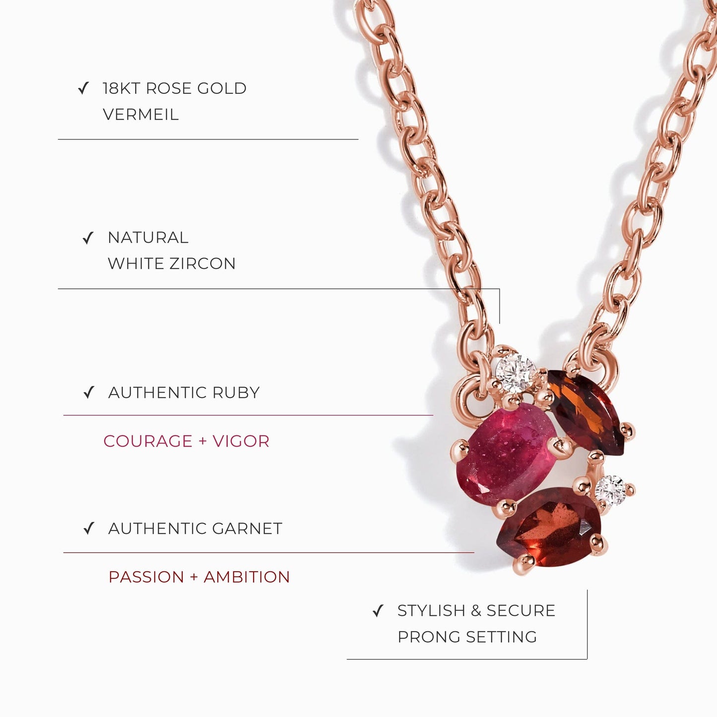 Collier Rubis Grenat - Orion