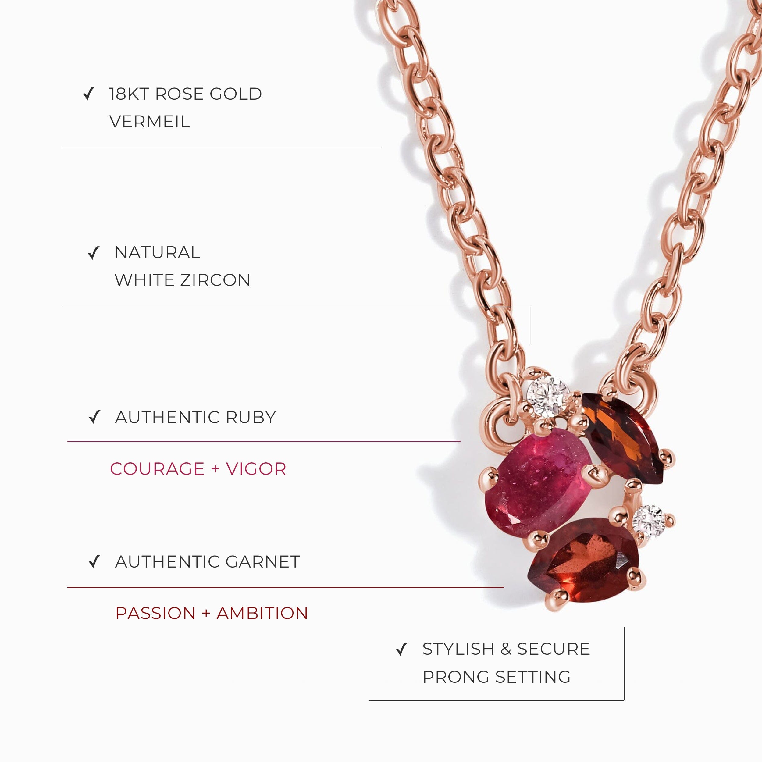 Ruby Garnet Necklace - Orion