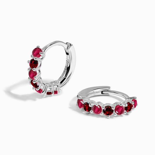 Boucles d'oreilles rubis grenat - Bonny Hoops