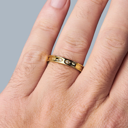 Bague unisexe en zircon blanc - Individualiste