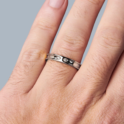 Bague unisexe en zircon blanc - Individualiste