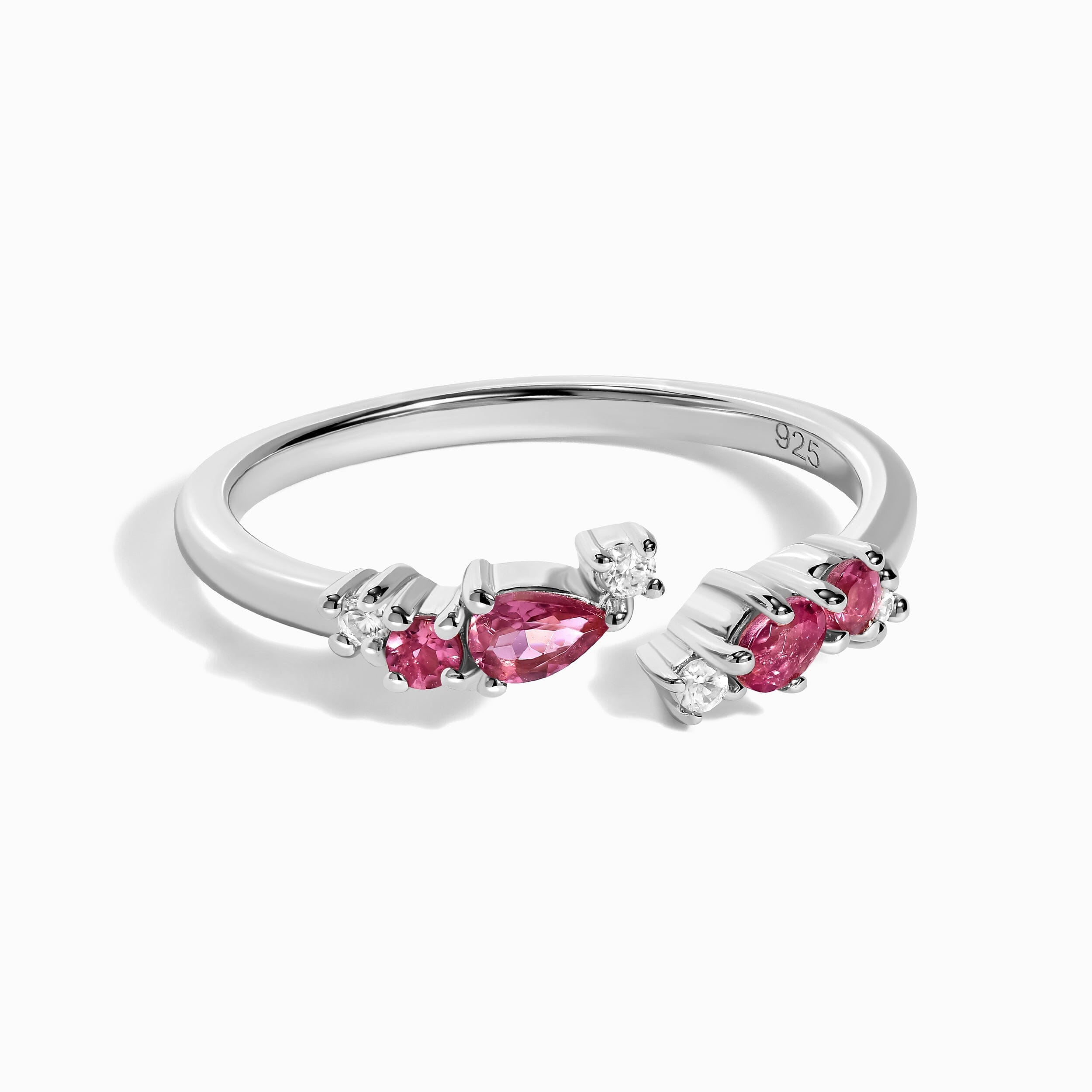 Adjustable Pink Tourmaline Ring Flourish - October Birthstone