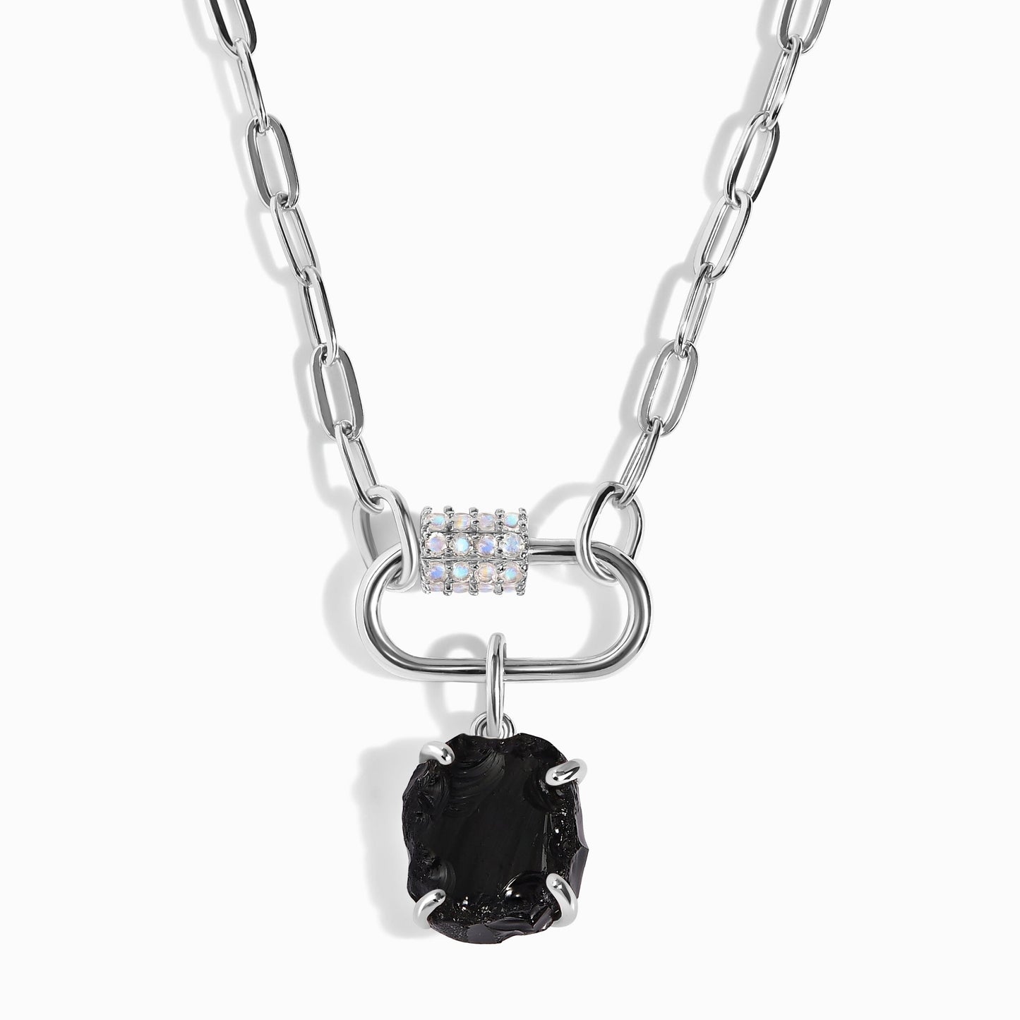 Collier d'Harmonie Sacrée en Obsidienne Noire