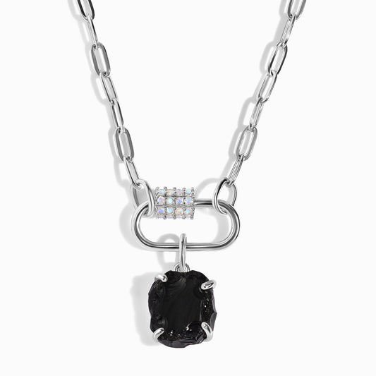Collier d'Harmonie Sacrée en Obsidienne Noire