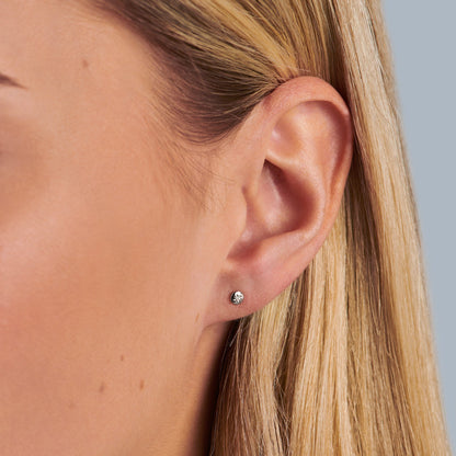 Boucles d'oreilles en zircon blanc - Étoile du Nord