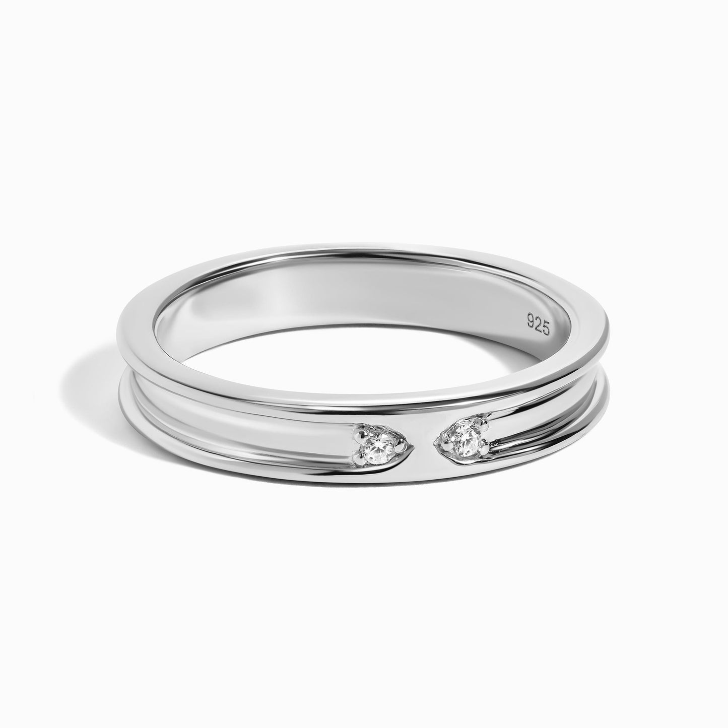Bague unisexe en zircon blanc - Individualiste