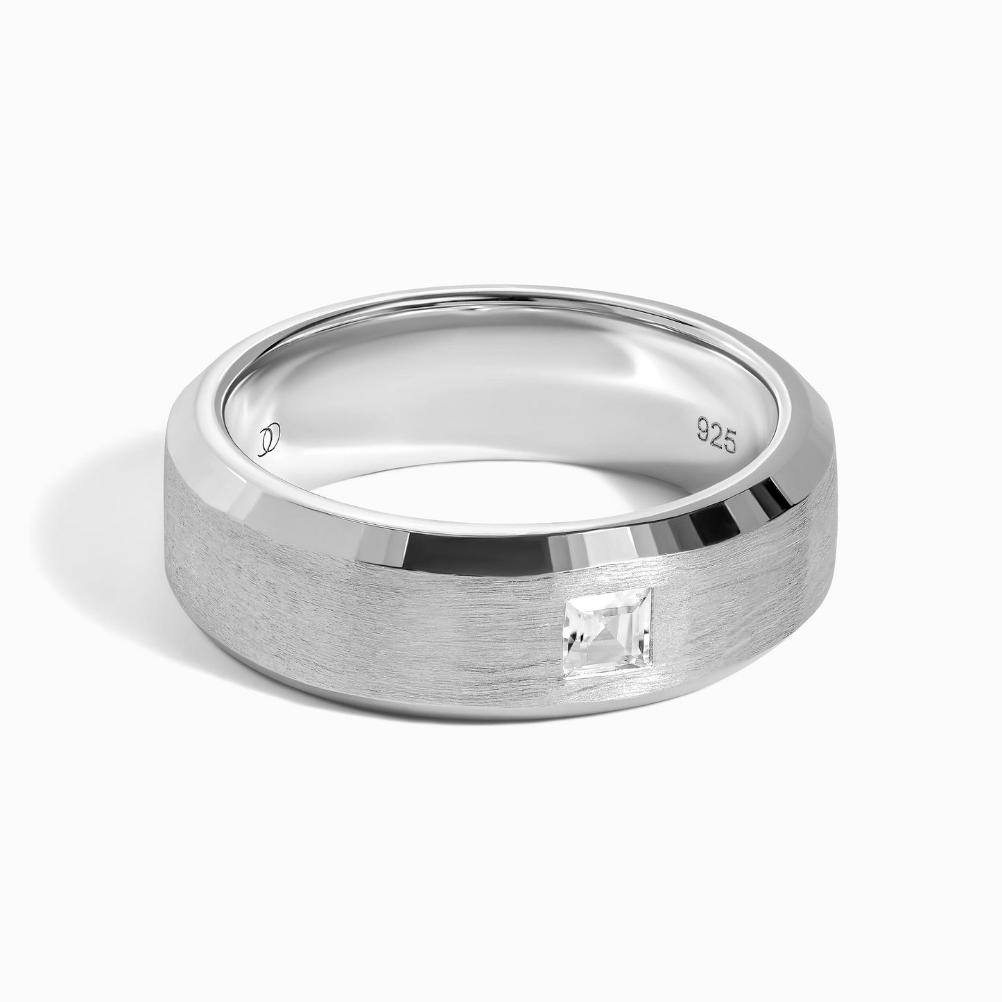 Bague unisexe en zircon blanc - Fabriquée