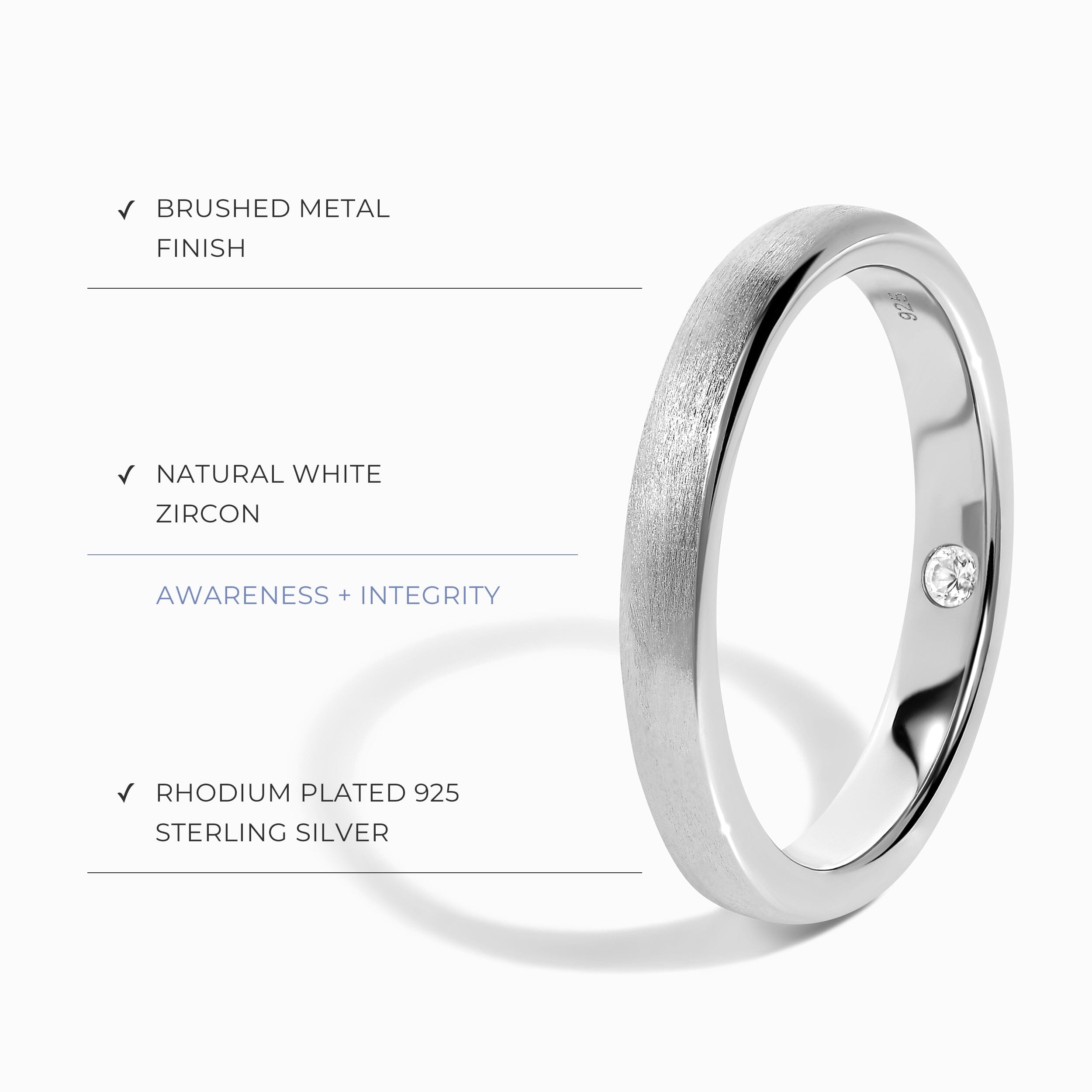 White Zircon Unisex Ring - Unexpected