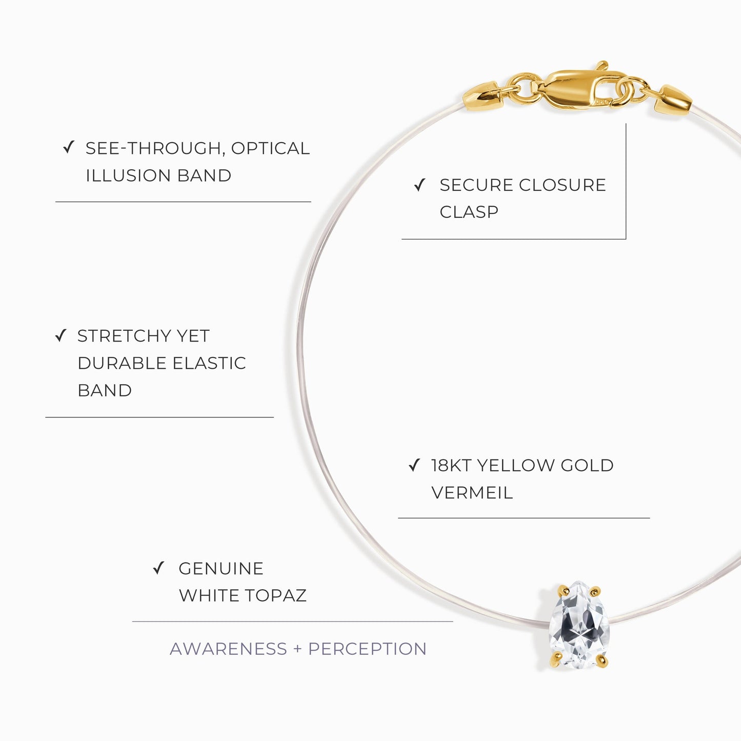 Bracelet Topaze Blanche Floating Sway - Pierre de Naissance Avril